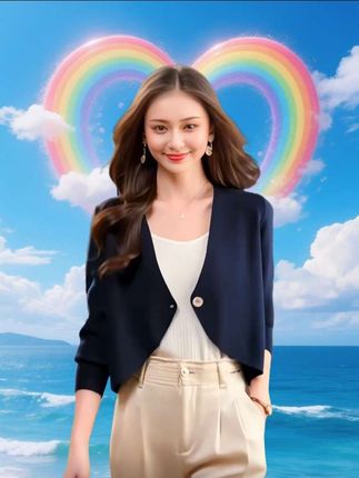 春秋短款针织毛衣外套#休闲穿搭日常 #温柔风慵懒穿搭 #优雅精致的穿搭 #清爽风穿搭