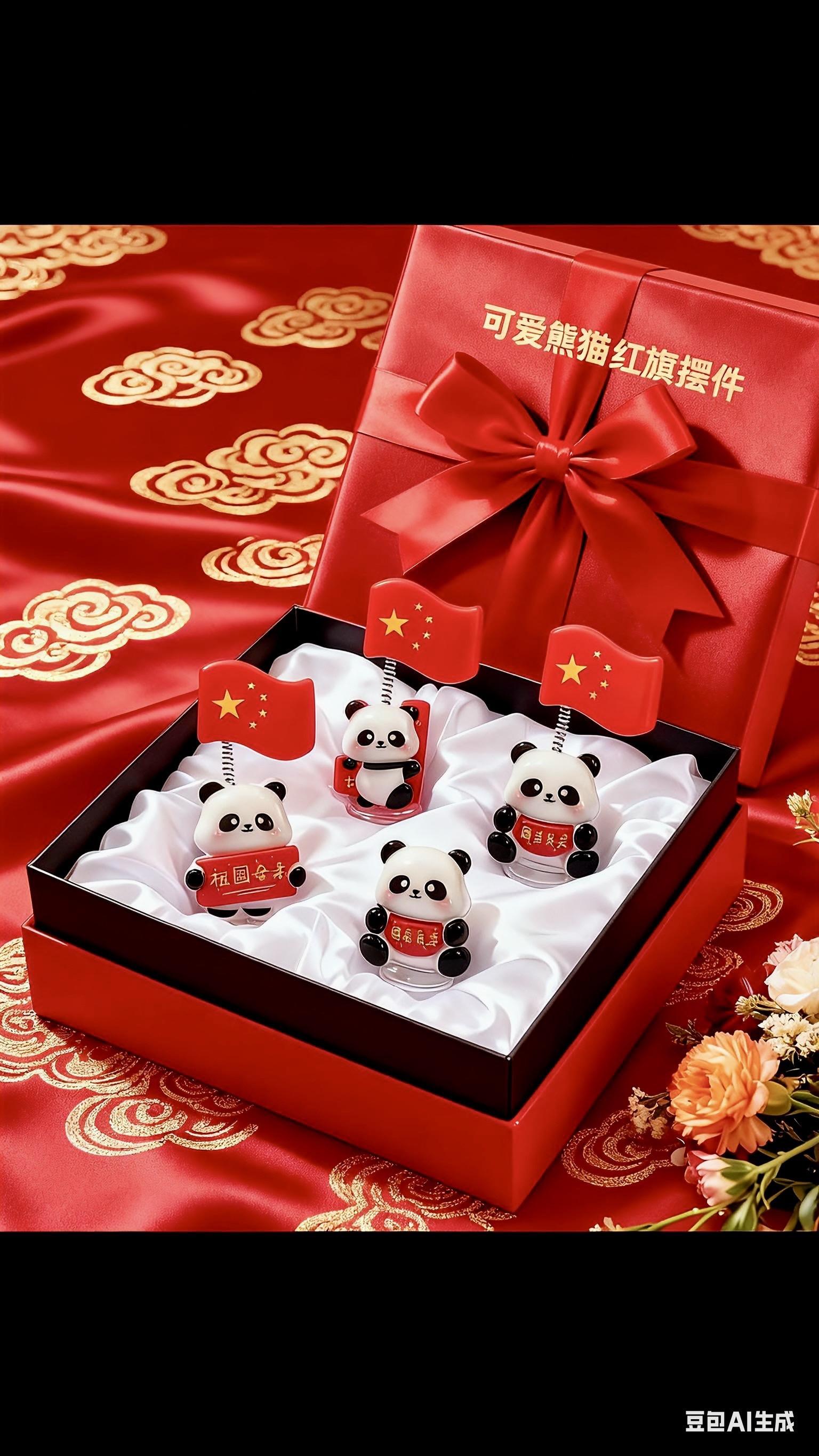 爱国熊猫红旗摆件,这个国庆必须安排! #国庆好物 #汽车摆件 #桌面装饰 #爱国小物件