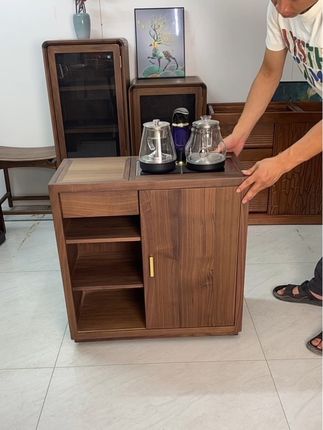 #胡桃木 #桌子 #北美黑胡桃 移动茶水柜