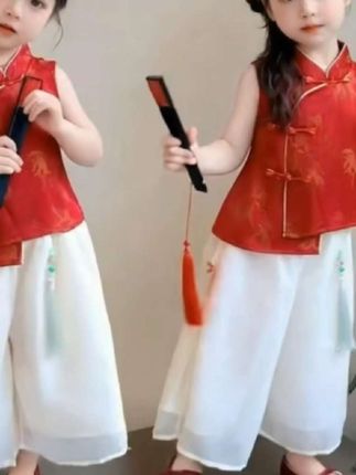 #儿童短袖套装 #女童汉服 #童装汉服 #国风古韵 #洋气上档次