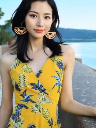 碎花露背吊带连衣裙#优雅气质 #夏季穿搭 #气质仙女裙穿搭 #初夏的味道 #夏天穿搭