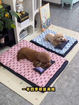 两个颜色都好看而且还能拆洗的,加厚软弹狗狗趴着很舒服#不养狗不知道养狗的乐趣 #狗窝 #狗狗