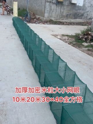 加厚加密米粒大小网眼10米20米30x40全方格 @DOU+小助手 @DOU+上热门 #虾笼#渔网##逮鱼摸虾 #户外捕鱼 ##抖音助农