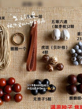 文淇同款包挂材料包 满愿种子半成品#文淇同款 #满愿种子 #菩提子包挂 #包挂diy #手工diy