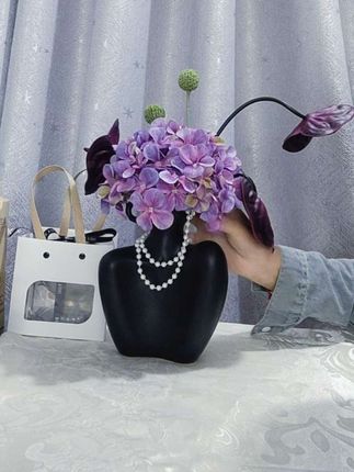 中古风轻奢紫色系仿真花花艺创意造型陶瓷花瓶客厅办公室桌花摆件 #仿真花 #紫色控 #仿真花摆件#仿真花艺 #仿真花桌面摆件