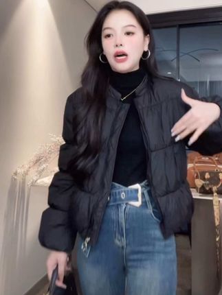 设计感柔软棉服女短款2025年冬季新款时尚韩版棉衣百搭洋气外套#新款 #秋冬穿搭 #谁穿谁好看