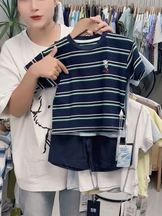条纹T恤藏着高级感! 男童穿搭简简单单,低调赢麻了 #高品质童装 #男童穿搭  #开学季穿搭  #高品质童装 #夏日穿搭小心机