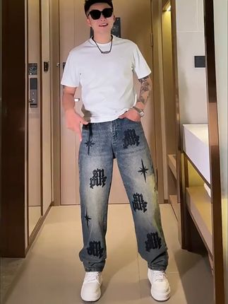 #秋季穿搭#高级感穿搭#牛仔裤#男士牛仔裤#微胖男生秋天这样穿真的很帅