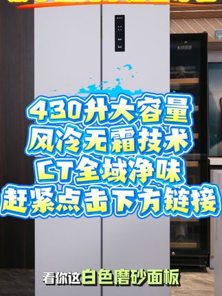 超薄冰箱嵌入无压力 430升大容量,CT全域净味,点击下方链接购买吧#国货 #冰箱 #荣事达