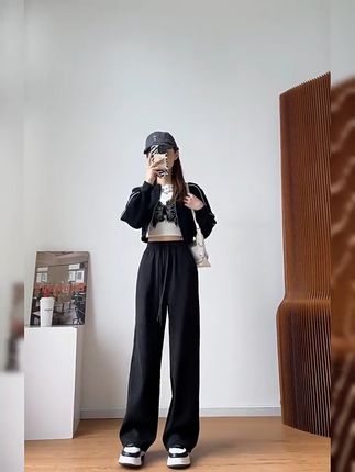小个子女生的福音!高腰显瘦阔腿裤太好穿了 秋冬穿啥裤子?这款高定版型、面料舒适又保暖的窄版阔腿裤!#舒畅的入秋穿搭都是琥珀系