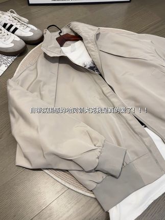 自带氛围感的哈灵顿夹克我是真的爱了!!!#夹克外套 #ootd穿搭 #秋冬穿搭 #外套男