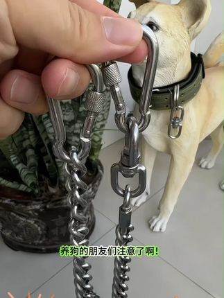 不锈钢狗链子大型犬中型犬小型犬铁链项圈调节狗绳防咬斗牛栓狗链 #不锈钢链子 #狗链 #狗狗项圈牵引绳 #铁链 #牛链子