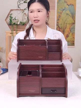 简约木质家用客厅茶几收纳盒抽纸盒遥控器收纳盒多功能收纳纸巾盒#工艺品摆件 #收纳柜 #匠心制作 #礼盒包装 #实木家具