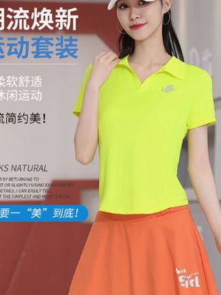 polo运动女士T恤时尚透气休闲健身大码 #polo#运动女士#健身