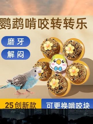 鹦鹉啃咬玩具转转乐鸟磨牙解闷虎皮牡丹玄凤小太阳顶制专用转盘 #宠物零食 #新手养宠 #养宠装备