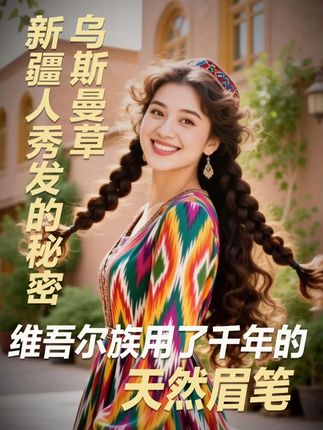 新疆女孩瀑布般浓密秀发的秘密——乌斯曼草 #手工皂 #养发护发 #发量王者 #植物染发 #洗发皂
