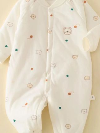 秋冬40g婴儿夹棉新生儿连体薄棉服婴幼儿哈衣爬服加厚0-12月宝宝#连体服婴儿 #连体服 #婴儿夹棉连体衣 #新生儿连体服 #哈衣爬服