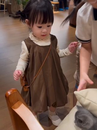 女童花苞韩版两件套连衣裙春秋2025秋季新款儿童洋气宝宝套装超萌#女童两件套 #韩版连衣裙 #秋季新款 #宝宝套装 #洋气穿搭