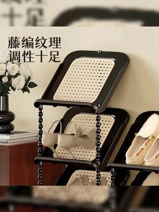 中古风鞋架多层家用门口入户小窄简易出租房用卧室鞋柜鞋子收纳#中古风鞋架 #多层鞋架 #家用鞋柜 #鞋子收纳 #入户鞋架