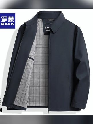 罗蒙春季新款经典翻领夹克商务休闲抗皱免烫茄克春秋季休闲男外套#罗蒙夹克 #春季外套 #经典翻领 #商务休闲 #抗皱免烫