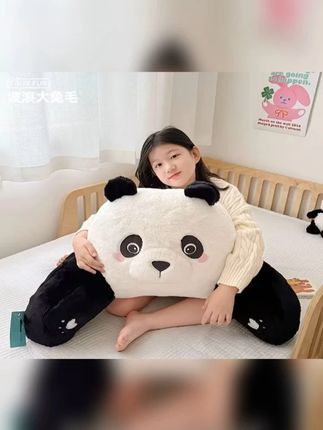 能当装饰的熊猫靠背放哪都很好看,靠感舒适 飘窗床上沙发都能放 #腰靠 #熊猫靠背