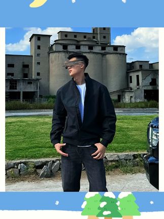LINYU美式硬汉立领夹克秋季纯色显型三防百搭工装飞行外套男款#男士工装外套 #美式硬汉 #立领夹克 #三防功能 #秋季外套
