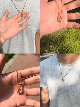 钛钢项链 紫色小众美拉德风精致轻奢项链时尚气质百搭法式简约#紫色项链 #美拉德风项链 #钛钢项链 #法式简约 #时尚配饰