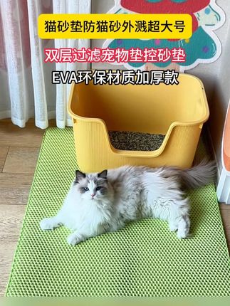 有了控砂垫就不怕猫咪带砂出来了!#控砂垫  #萌宠好物