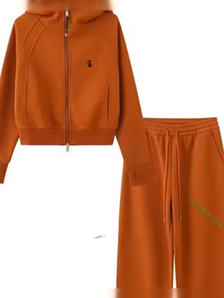 POLO Gwon/秋季新品休闲潮美显瘦连帽拉链衫阔腿裤女士套装ZS076 #POLOGwon #潮美显