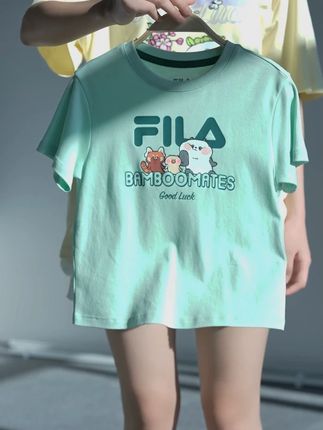 斐乐儿童新款竹林t,会呼吸的运动战衣,运动不闷汗的网纱面料,宽松的下摆设计,空气更加流通,夏季必备款,右击直播间下单同款y#Filakids网球穿搭 #斐乐儿童 #斐乐儿童t #夏季新款 #短袖t恤