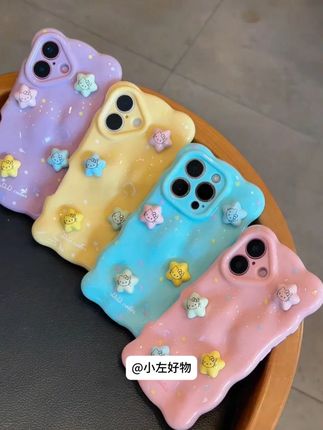 奶呼呼的马卡龙色系波浪云朵壳太可爱了叭,还有立体Kitty小星星耶✨#这个手机壳真的长在我心巴上了 #快分享给你的闺蜜