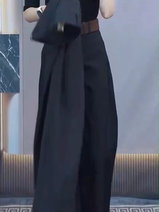 早秋新款高腰显瘦休闲百搭阔腿垂感西装裤8924(带腰带)#显高显瘦显腿长 #显瘦穿搭 #西装裤 #面料舒适透气 #洋气减龄