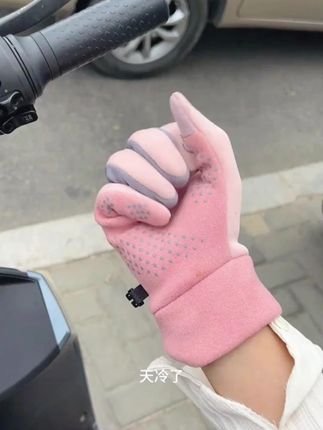 秋冬男女士骑行德绒手套加绒加厚防风触屏电动车户外