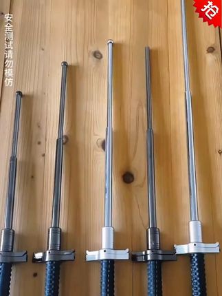 钨锰合金实心格挡护手款三节棍车载破窗器登山杖伸缩棒直销