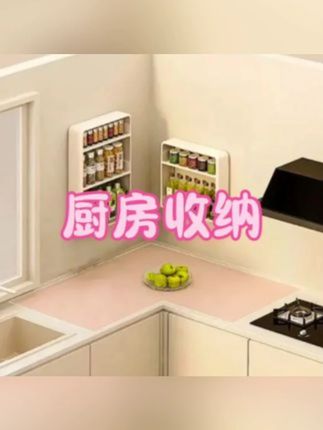 厨房挂壁放置物架多功能条调味罐壁挂式免打孔 #厨房好物 #置物架 #挂壁置物架 #收纳架 #居家好物
