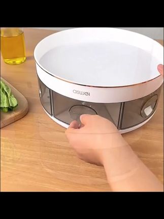 厨房调料盒一体多格调味料佐料收纳台面旋转调料油盐酱醋瓶置物架厨房调料盒一体多格调味料佐料收纳台面旋转调料油盐酱醋瓶置物架