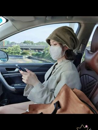 月子帽产后春秋外出时尚防风帽子女款冷帽日系显脸小懒惰风堆堆帽 #冷帽 #帽子 #时尚防风帽 #月子帽 #修饰脸型