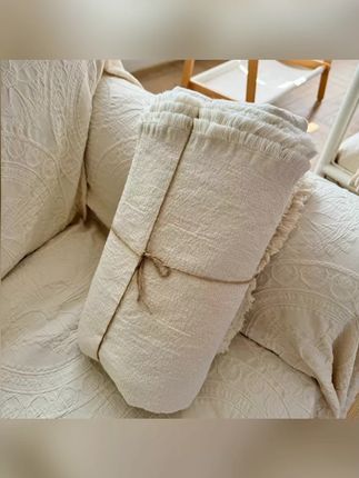 床盖  松弛感~ 诧寂风流苏款  原棉100棉 厚床单盖毯  自然风#床盖 #诧寂风 #原棉床盖 #松弛感家居 #盖毯