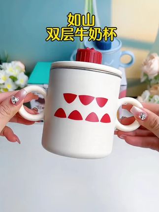 如山儿童水杯牛奶杯316L不锈钢吸管宝宝家用喝水喝奶刻度防烫水杯#防烫水杯 #牛奶杯 #水杯 #儿童水杯 #不锈钢吸管杯