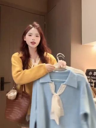 蕾丝蝴蝶结蕾丝毛衣女2025外穿秋季慵懒风宽松显瘦针织衫上衣 #穿搭 #时尚 #简约 #大气 #穿搭