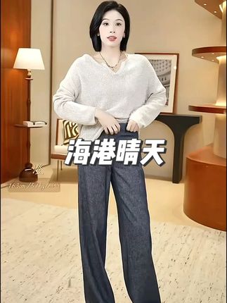 "海港晴天"原厂纱亚麻桑蚕丝横织长袖上衣 #夏季穿搭#穿搭 #跟电子闺蜜晒红人秋日穿搭 #ootd穿搭 #显瘦穿搭