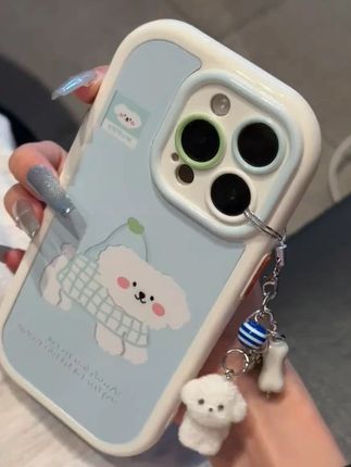 欧克里里蓝袋子西高小狗挂件适用苹果16手机壳华为vivo小米oppo