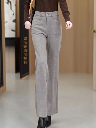羊毛呢微喇裤#秋冬穿搭 #显高显瘦显腿长 #百搭神裤 #源头工厂 #出游穿搭