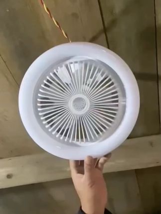 #风扇灯  #家居好物推荐  #生活好帮手  #家居照明  #灯具搭配 极明led水晶万向360度转向e27螺口吊扇灯高亮节能家用风扇灯