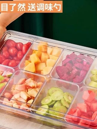 亚克力日式味盒套装商用摆摊冰粉配料盒食品展示留样盒带盖调味盒#味盒 #调味盒 #配料盒 #冰粉配料盒 #留样盒