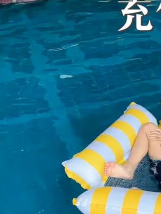 游泳圈浮床儿童充气浮排躺椅水上漂浮神器宝宝坐圈海边玩水装备 #夏季玩水# 玩水乐趣