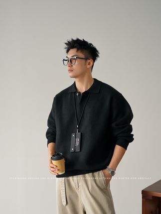 这件口粮海鸥领针织毛衣肯定是少爷们日常穿搭率拉满的单品! #Koube #穿搭 #毛衣 #OOTD