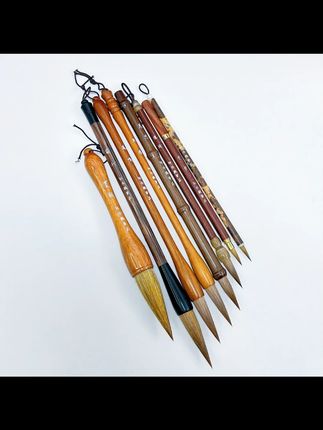 8支作品狼毫毛笔套装 适用于楷书行书 国画 书法 送墨汁砚台笔架#狼毫毛笔 #毛笔套装 #毛笔 #书法毛笔 #毛笔书法