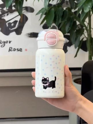 小猫杯子可爱大容量保温杯女生高颜值水杯双饮不锈钢吸管杯#吸管杯 #不锈钢吸管杯 #吸管杯分享 #保温杯 #大容量保温杯