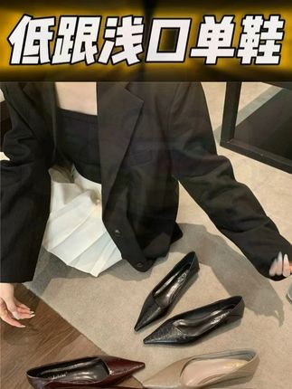 气质低跟浅口尖头单鞋女2025春秋新款法式复古一脚蹬通勤鞋 #气质低跟单鞋 #法式复古一脚蹬通勤鞋 #尖头单鞋女 #好物推荐🔥